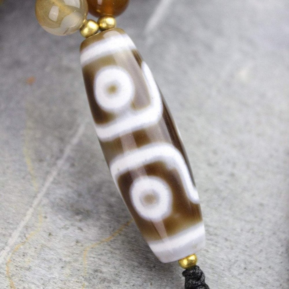 Smoky Agate Dzi Bead 108 Mala Necklace - Picture 2 of 3